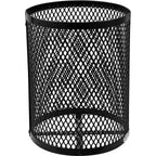 Global Industrial 36 Gallon Outdoor Steel Trash Can with Dome Lid, Plastic Liner and Anchor Kit Included, 23-1/2" Diameter x 40" H, Powder Coat Finish, Unassembled, Black
