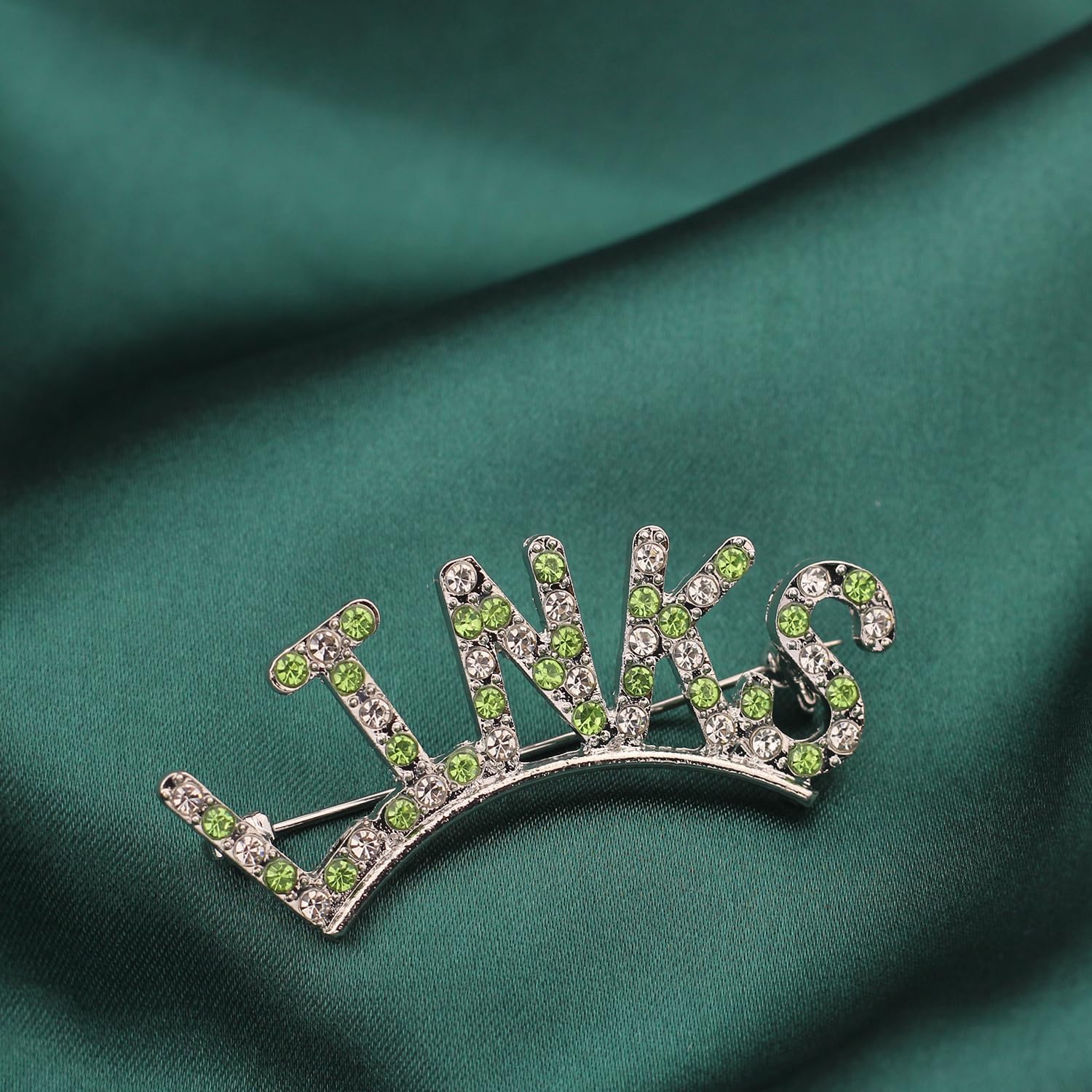 Greek Sorority Brooch Pin for Women Sister Sorority Gift Paraphernalia Jewelry Green Rhinestone Brooch Sisterhood Graduation Gift for Soror