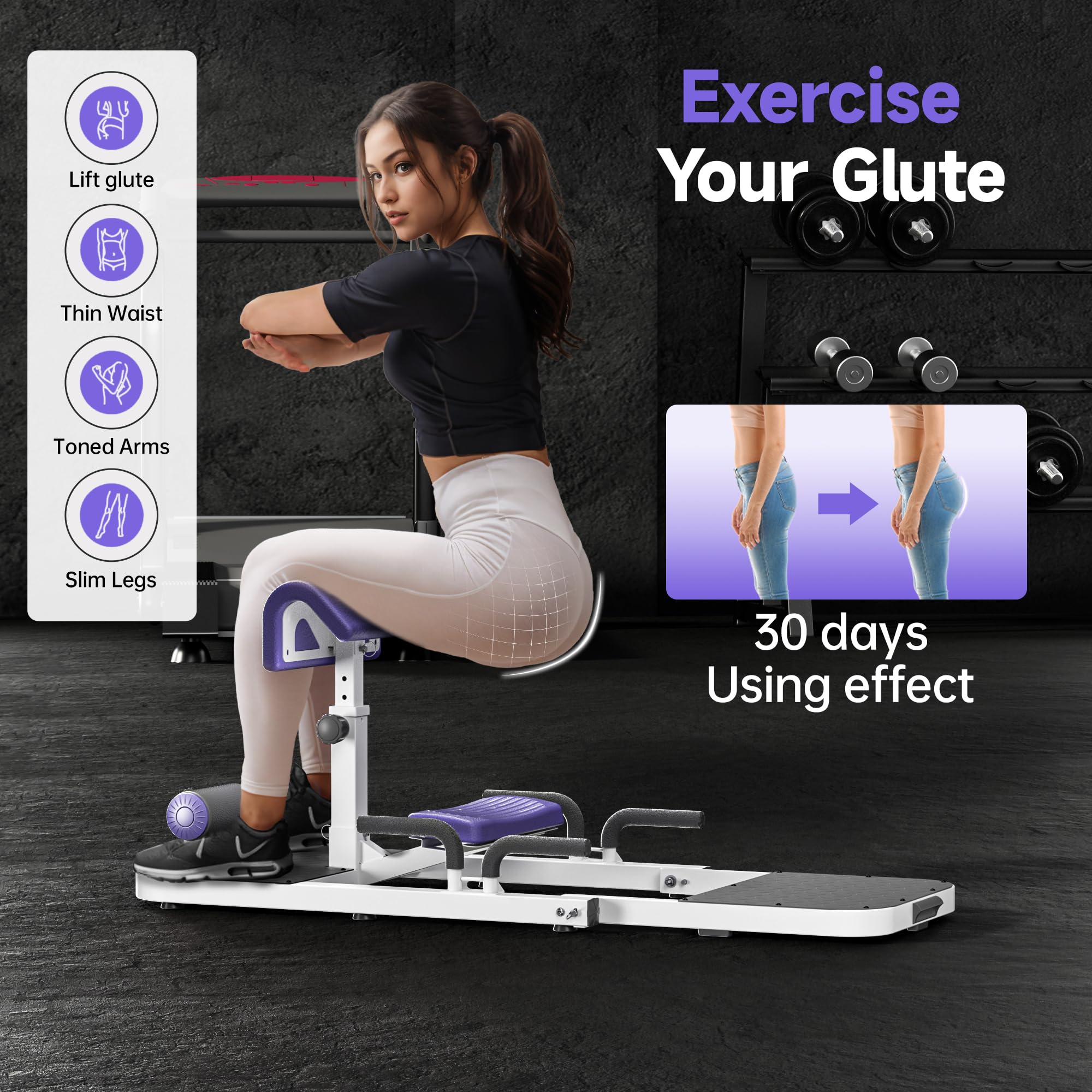seanleecore Hip Thrust & Squat Machine for Home – Multi-Function Glute Builder, Leg & Core Strengthening Equipment – Adjustable Sissy Squat, Hip Thrusts, Squat Assist Machine for Home Gym