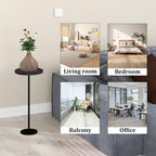 Drink Table, Pedestal Martini Table Modern Round Round End Side Pedestal with Weighted Base for Small Spaces Drinking Coffee, Sofa, Living Room, Bedroom and Office