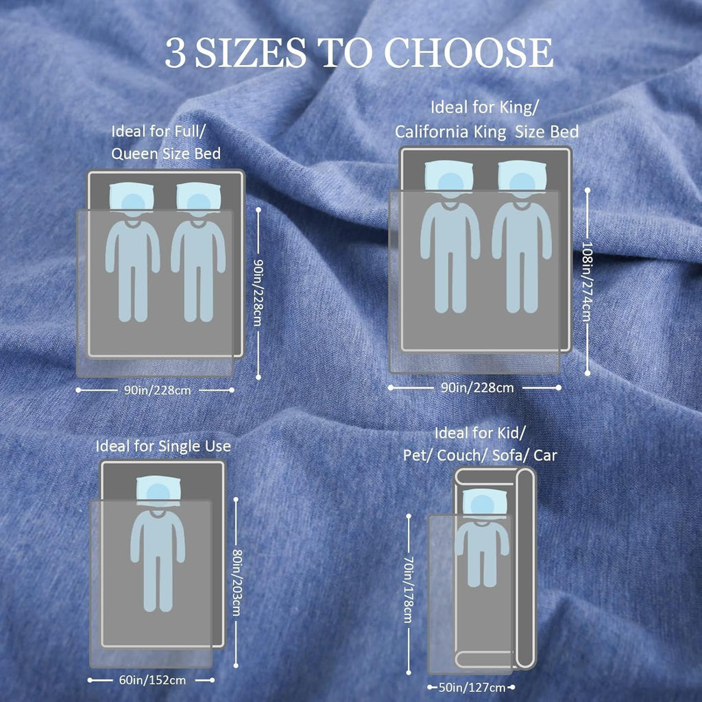 CHOSHOME Cooling Blanket for Hot Sleepers Lightweight Summer Cold Thin Blankets for Sleeping, Hot Flashes Night Sweats, Soft Blanket for Bed, Queen Size, Blue