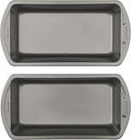 GoodCook Nonstick Loaf Pan 8 x 4-Inch Heavy-Duty Steel Bakeware with Easy-Clean Non-Stick Coating, Oven & Dishwasher Safe Pan for Meatloaf Breads Lasagnas Casseroles & More, Set of 2, Gray