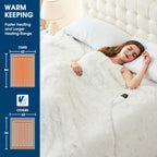 Elektrische Heizdecke mit Kunstpelz, Größe mit flauschigem Sherpa-Rücken, wärmende Plüschdecke Geschenk, weiche Heizdecken mit 10 Wärmeeinstellungen, 5 Zeiteinstellungen, ETL 50"x60", Anthrazitgrau