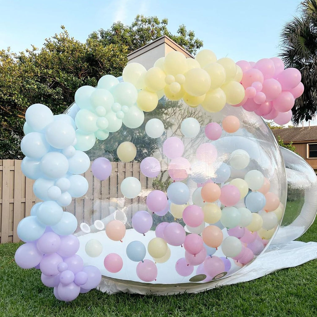 Aufblasbares Bubble-Haus für Kinder, 13 Fuß klarer aufblasbarer Ballon-Dom mit 6,5 Fuß langem Tunnel, Outdoor transparentes Bubble-Zelt aus PVC in Gewerbequalität mit 950W Gebläse & 600W Luftpumpe für Party, Garten