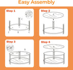 Gold Glass Coffee Table for Living Room, 36" Round Glass Coffee Table with Metal Frame, 2 Tier Circle Coffee Table for Home, Office, Apartment