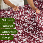 Komplet pościeli King Christmas Tree - Świąteczny wzór Xmas na lnie - Głębokie kieszenie - Dopasowany krój - 4 części - Bez zagnieceń - Wygodna i chłodząca świąteczna pościel zimowa - Łatwa w pielęgnacji - Przyjazna dzieciom