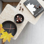 Travertine Efect Square Nesting Table Set of 2 Modern Coffee Table Small Side Table End Table for Living Room