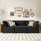 Modular Sectional Sofa,5 Pieces Sectional Couches for Living Room,L Shaped Cloud Couch Chaise Set, Black