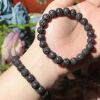 Lava Rock Protection Handmade Bracelets For Men Women Attract Wealth Chakra Feng Shui Stretchy Beaded Bracelets Lucky Anxiety Bracelets For Women (lava)