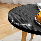 Round Coffee Table Low Table with 3 Solid Wood Sturdy Legs, Floor Table Desk for Sitting on The Floor, Storage and Living Room Furniture (Black)