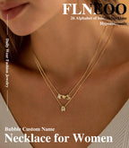Personalisierte 3D-Buchstaben-Halskette mit individuellem Namen, 14K Gold, Weihnachtsgeschenke, personalisierte Anfangsbuchstaben-Halskette, zarter Charme-Ballon, handgefertigter Schmuck für Frauen, maßgeschneiderter Alphabet-Anhänger A-Z