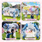 14,5FT aufblasbares Bubble House Doppel-Jumper-Dom für Kinder, PVC aufblasbares Doppel-Lagen-Bubble-Hauszelt mit Tunnel, Bubble-Ballonhaus mit Gebläse, Luftpumpe für Party