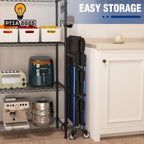 WORKPRO 3-Tier Collapsible Service Cart, 210 LBS Foldable Utility Service Cart with Wheels, Portable Tool Cart for Garage, Warehouse, Home, Restaurant, Office (No Assembly Required)