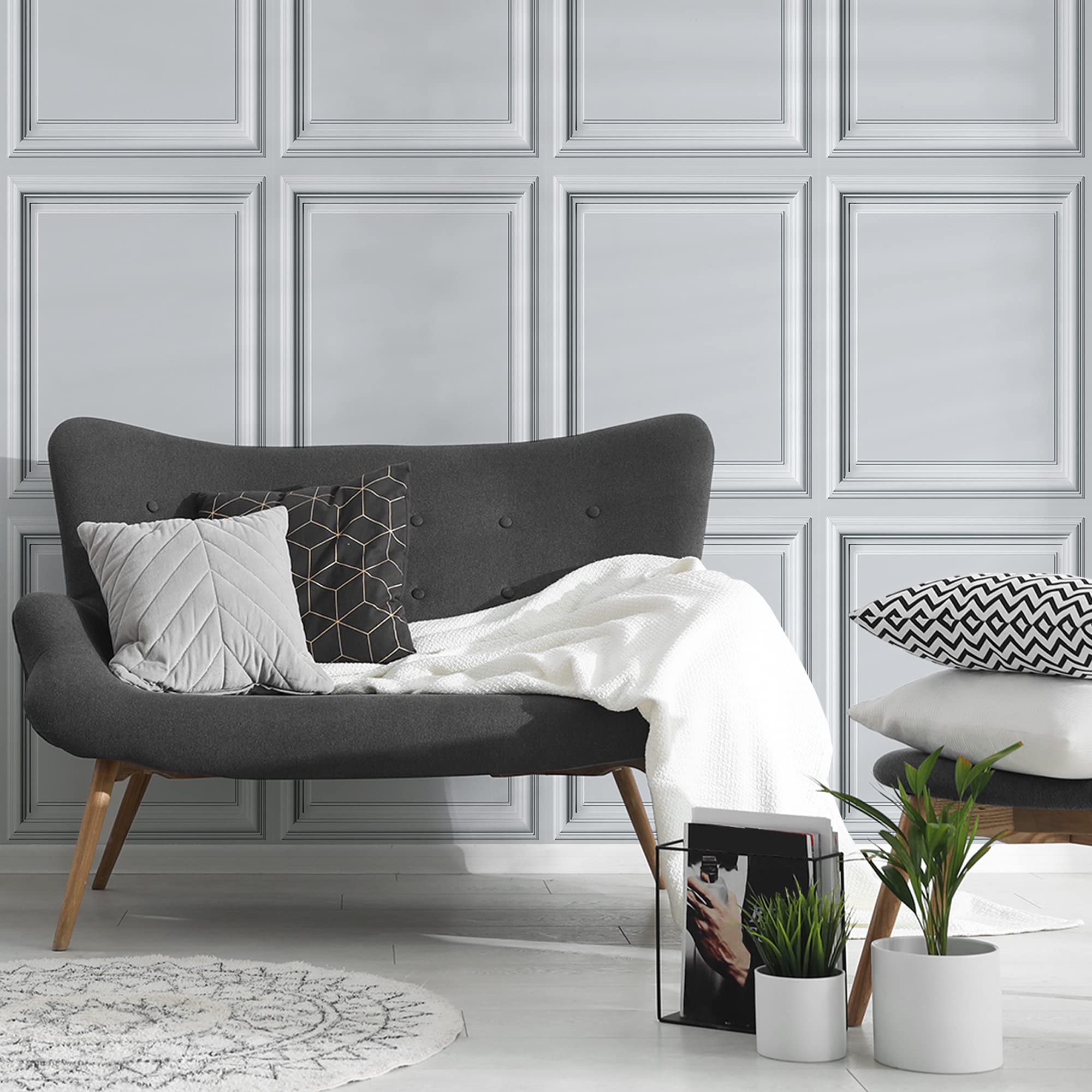 AMAZING WALL Ev Soyulabilir ve Yapıştırılabilir 3D Görünümlü Wainscot Tahta Panel Duvar Kağıdı Kendinden Yapışkanlı Yatak Odası