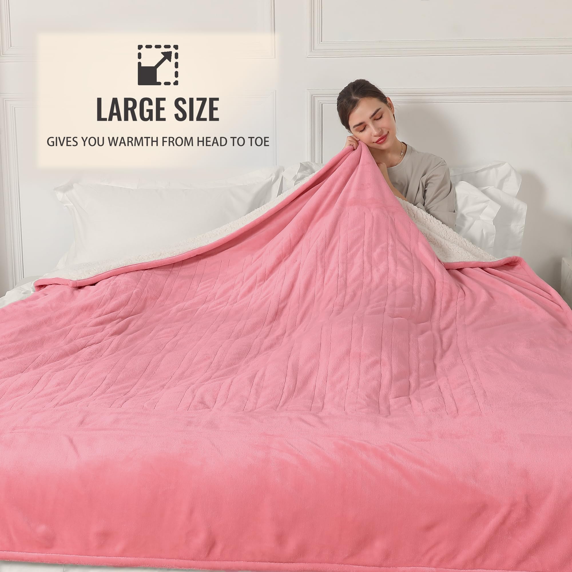 Coperta Elettrica Riscaldata Plaid con 5 Livelli di Riscaldamento e Spegnimento Automatico dopo 4 Ore, Plaid Riscaldato 50"x60" con Certificazione ETL e FCC per Casa e Ufficio, Lavabile in Lavatrice, Grigio Scuro