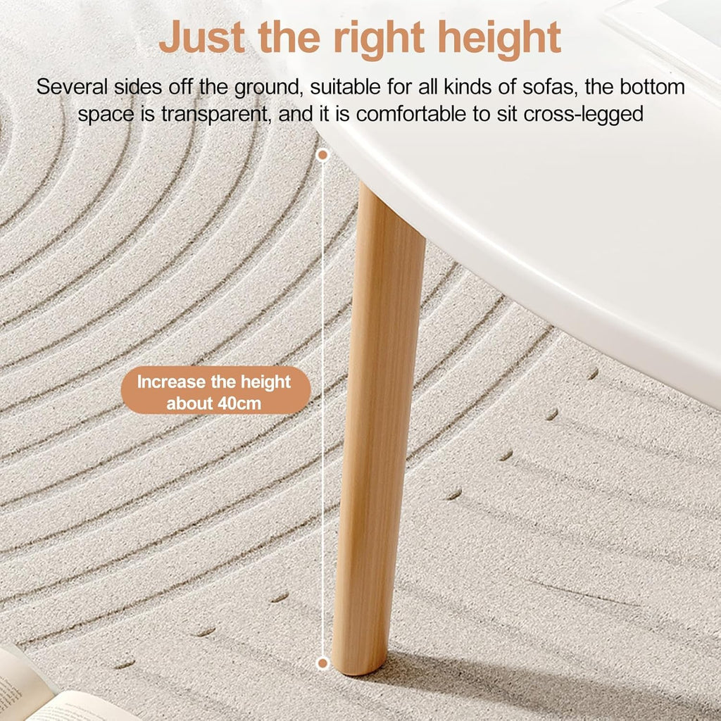 Small Coffee and Tea Tables White Low Table Irregular Clouds Coffee Tables Mid Century Modern Cloud Coffee Desk, Living Room Center Minimalist Display Low Coffee Table Cloud Shape White