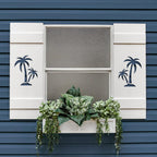Double Palm Tree Shutters, Custom Exterior Shutters, High Springs Shutter Company-Sold Individually