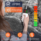 Manta Elétrica Aquecida OCTROT - Manta de Aquecimento em Sherpa de Lã para Sofá, Manta de Aquecimento de Pelo Sintético para Colo com Temporizador de 5 Posições e 10 Níveis de Aquecimento, Certificação ETL&FCC, para Adultos
