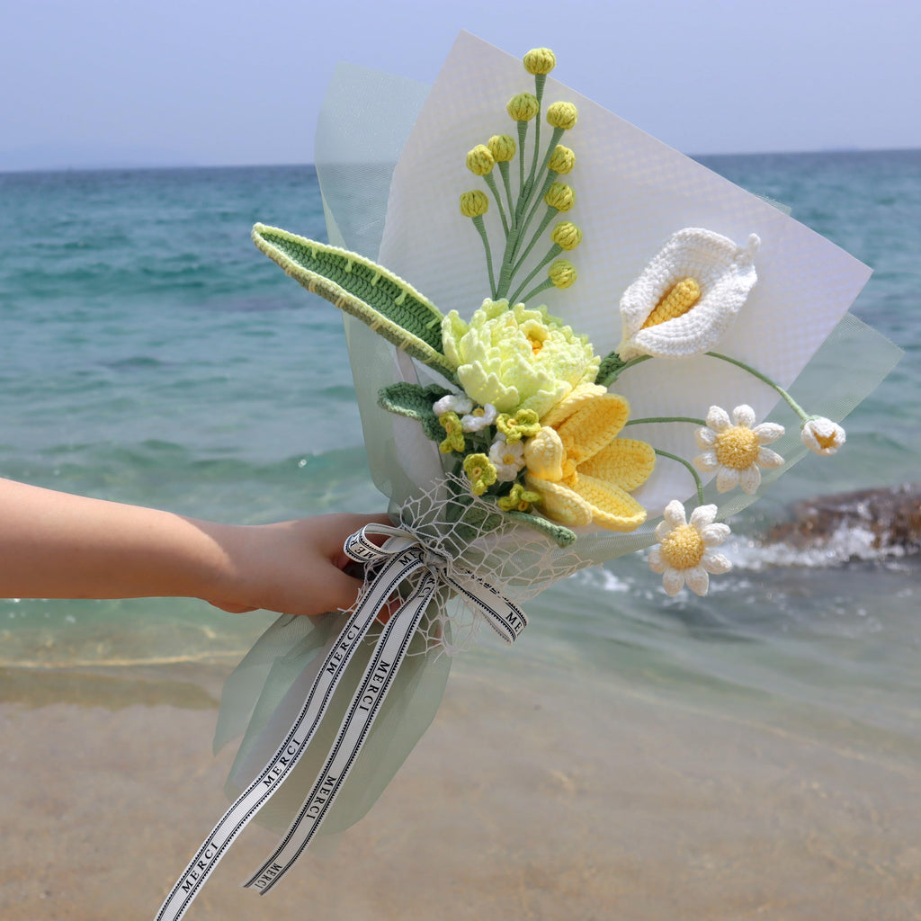 Crochet Flower Pot Forget-me-not Pink Thank You Crochet Gifts for Women Coworker Graduation & Mother's Day Gift Pink Crochet Potted Flower for Women Teacher| Handmade Knitted Potted Plant