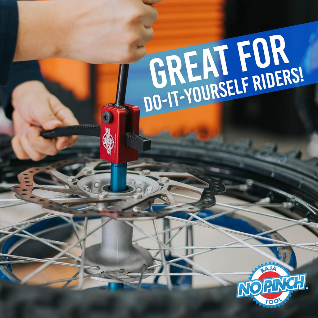 Baja No Pinch Tool Original Tire Changing Kit – Dirt Bike Tire Changing Tools for Enduro and Motocross – Compact Tool for 16" to 21" Wheels – Prevents Tube Pinching – Fits 20mm Axles