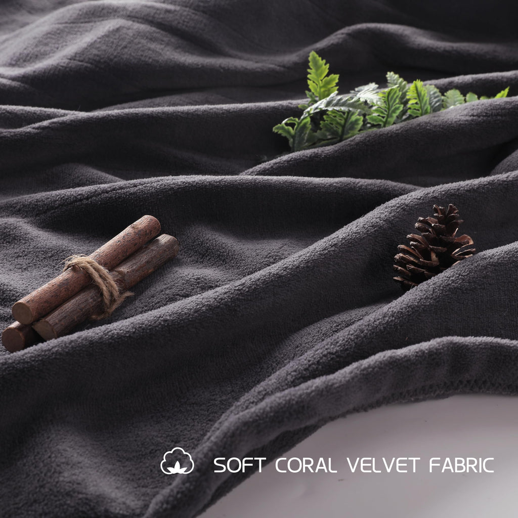 Coperta Elettrica Riscaldata 72"x84" Taglia Completa, Morbido Pile di Corallo con 4 Livelli di Riscaldamento e Spegnimento Automatico dopo 10 Ore, Lavabile in Lavatrice, Tessuto Morbido e Accogliente per la Casa, Grigio Scuro