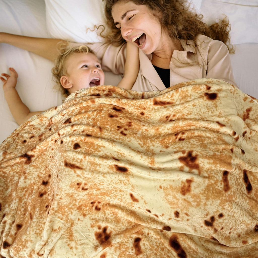 پتو پیچیده بوریتوی اکسروونت برای بزرگسالان و کودکان، پتو دو رو با وزن ۲۹۰ گرم با طرح غذای واقعی و خنده‌دار، پتو فانیل سوپر نرم با طرح تورتیلا نوآورانه، ۴۷ اینچ زرد