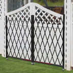 Double Folding Security Door, 5.25' H x 9.84' W Wall Mounted Scissor Gate - Iron & Aluminum Alloy Accordion Gate with 360 Rolling Barricade