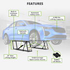 QuickJack Bundle - 6000TL Portable Car Lift, Wall Hangers & Pinch-Weld Blocks, ALI Certified, 6,000-lbs. Capacity, 110V Power Unit, Car Lift for Garage, Shop, & Mechanic