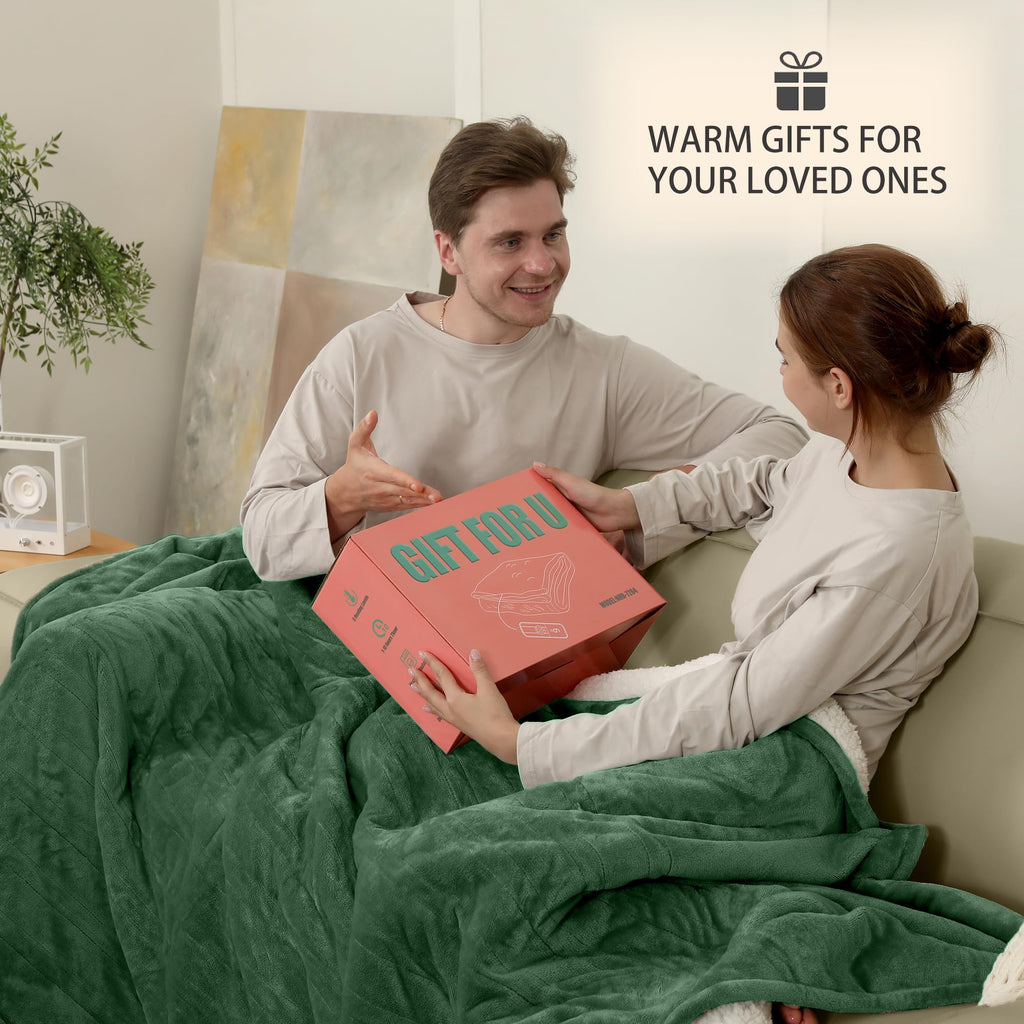 Coperta Elettrica Riscaldata Plaid con 5 Livelli di Riscaldamento e Spegnimento Automatico dopo 4 Ore, Plaid Riscaldato 50"x60" con Certificazione ETL e FCC per Casa e Ufficio, Lavabile in Lavatrice, Grigio Scuro