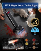 Tineco Floor One S9 Artist Steam Wet Dry Vacuum Cleaner, High-temp Steam Cleaning, 22kPa Suction, 360° SmoothDrive, Anti-Tangle Design, 185°F Flashdry, Long Runtime, 180° Lay-Flat