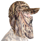 QuikCamo Mossy Oak Shadow Grass Blades Camo Hat with Built-in Face Mask for Duck Hunting (Adj Velcro Closure)