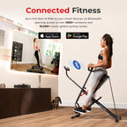 Sunny Health & Fitness Smart Upright Row-N-Ride Exerciser, Squat Assist Trainer for Glutes Workout with Adjustable Resistance, Easy Setup & Foldable, Glute & Leg Exercise Machine- NO. 077SMART