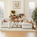 CHITA Oversized Modular Sectional Sofa, FSC Certified L Shaped Sectional Couches for Living Room, 112 inch Width,4 Seat Modular Sofa with Storage Ottoman, Linen