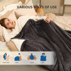 Coperta Elettrica Riscaldata Plaid con 5 Livelli di Riscaldamento e Spegnimento Automatico dopo 4 Ore, Plaid Riscaldato 50"x60" con Certificazione ETL e FCC per Casa e Ufficio, Lavabile in Lavatrice, Grigio Scuro