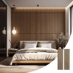 WVH Slatpanel Oak Natural Core – Acoustic 3D Textured Wood Panels for Walls & Ceilings | Decorative Panels for Homes, Offices & Studios | 2 x 47.24” x 12.6” | Real Wood Veneer, MDF, Felt - Grand Goldman