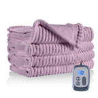 Couverture chauffante électrique DUODUO 72"x84" en polaire corail chaude avec 4 réglages de chaleur et arrêt automatique de 10 heures Protection contre la surchauffe - Gris 
