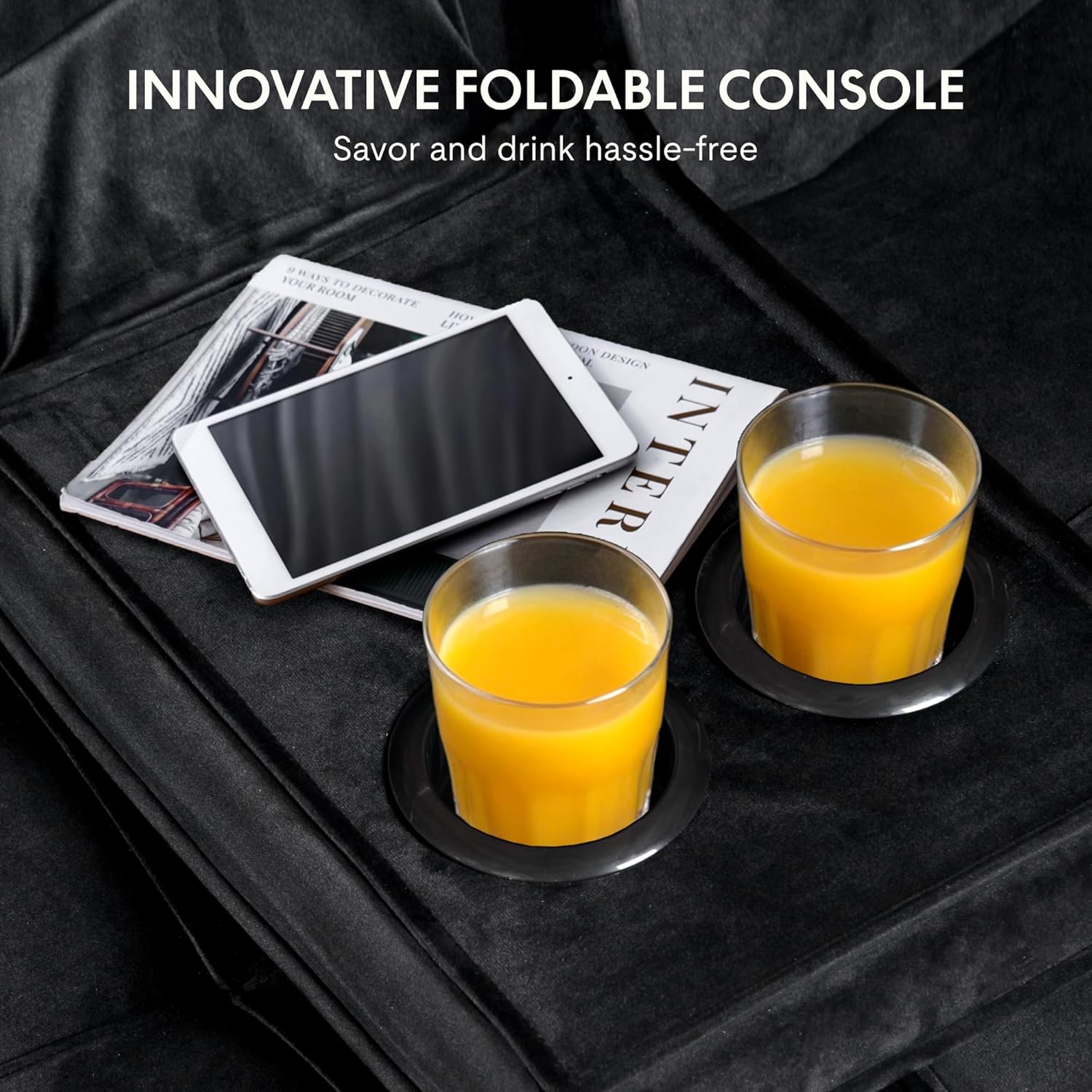 FLEXISPOT XCT3 Futon Sofa Bed with USB & Type-C Charging Port, Convertible Sleeper Couch with Adjustable Backrest, Folding Loveseat for Small Space, Living Room, Guest Room, Apartment (Velvet, Black)