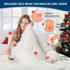 Elektrische Heizdecke mit Kunstpelz, Größe mit flauschigem Sherpa-Rücken, wärmende Plüschdecke Geschenk, weiche Heizdecken mit 10 Wärmeeinstellungen, 5 Zeiteinstellungen, ETL 50"x60", Anthrazitgrau