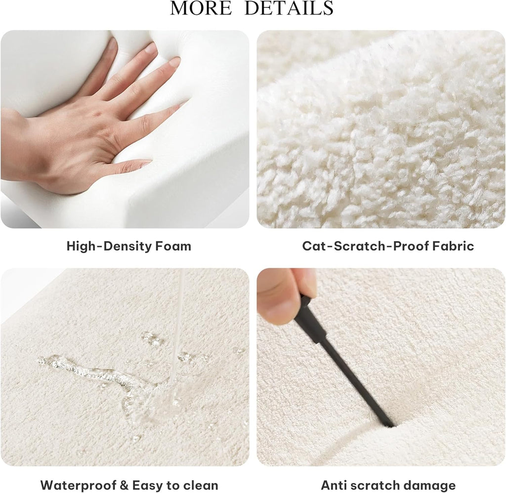 DWVO 3-in-1 Convertible Sofa Bed, 55" Sleeper Sofa with Pull-Out Bed, Cat-Scratch-Proof Fabric Futon Couch with Adjustable Backrest and Side Pocket, Loveseat for Living Room Apartment, Beige