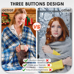 Elektrisch verwarmd deken, 50X60, verwarmingsdeken met 10 verwarmingsniveaus/8 uur automatische uitschakeling, marineblauw geruit Sherpa-dekenverwarmer voor volwassenen, wasbaar deken cadeau voor bank bed kantoor, ETL