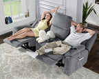 VanAcc Power Recliner Sofa, Home Theater Seating with Type-C Charging Ports, Electric Reclining Sofa for Living Room, Grey Sofa Recliner