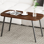 Folding Coffee Table, Wood Coffee Table Portable Low Floor Table with Metal Legs, Mid Century Modern Rustic Coffee Tables for Living Room, Home, Office, No Assembly 31.5x15.75x18.5IN