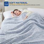 SEALY Electric Blanket Heated Throw 50"x60" Soft Double Sherpa Super Cozy with 6 Fast Heating Levels & 2-10 Hours Auto-Off, Over-Heat Protection, Machine Washable, Charcoal