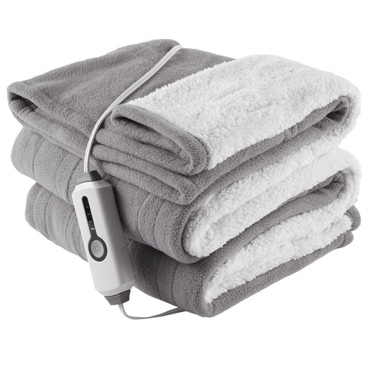 Electric Heated Blanket 72"x84" Full Size, Soft Coral Fleece with 4 Heating Levels and 10 Hours Auto-Off, Machine Washable, Cozy Plush Fabric for Home, Dark Gray