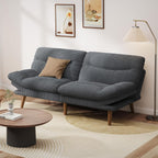 Pipishell Convertible Futon Sofa Bed,66" Corduroy Futon Couch with Adjustable Backrest and Armrests, Recliner Sleeper Sofa for Small Spaces, Play Room or Office, Grey