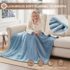 Westinghouse Heated Blanket Queen Size, Soft Flannel to Sherpa Electric Blanket with 10 Heating Levels, 12 Hours Auto Off, Fast Heating Blanket, Machine Washable, 84x90 Inch, Charcoal