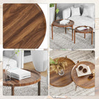 Round Nesting Coffee Tables Set of 2,Round End Table,Small Nesting Tables,Side Table,for for Living Room Bedroom Balcony