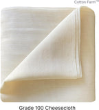 Cotton Farm Grade 100 Cheese Cloths for Straining & Cooking, 18 × 18 Inch, 100% Unbleached Cotton Cheesecloth, Butter Muslin, Finished Edge, Reusable & Pre-Washed