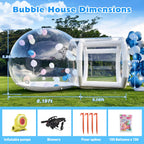 8.2FT-Single Layer Inflatable Bubble House Dome for Kids Clear PVC Balloon House with Tunnel 750W Air Blower and 600W Air Pump Perfect for Parties Yard Decoration and Outdoor Fun - Grand Goldman