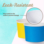 MATICAN Paper Ice Cream Cups, 100-Pack 9-oz Disposable Dessert Bowls for Hot and Cold, 9-ounce, Hot Pink, Baby Pink, Mint, Yellow, Blue